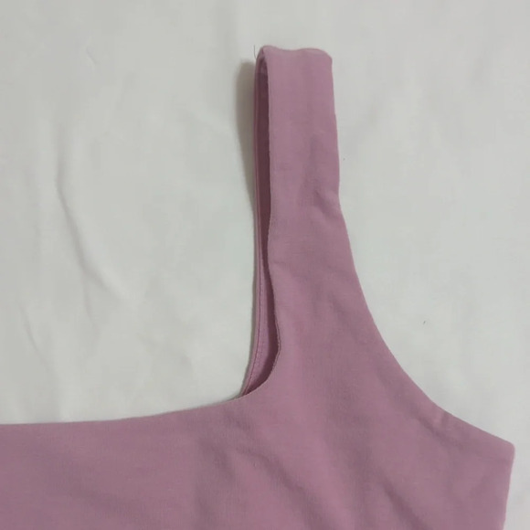Abercrombie & Fitch Square Neck Sleeveless Bodysuit, Color Dusty Pink Size L - Picture 6 of 15